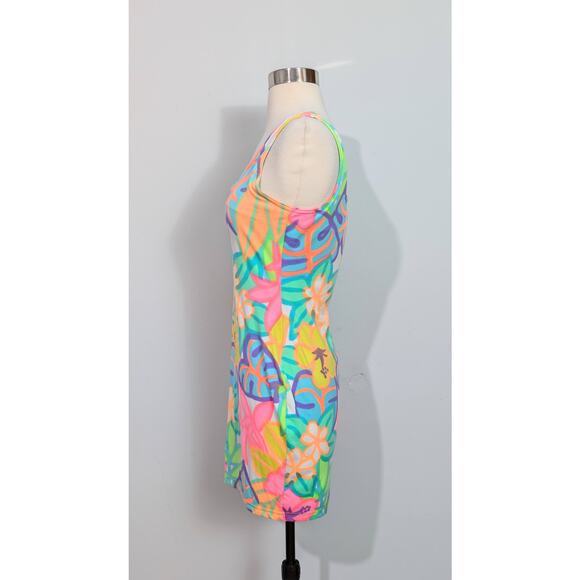 Moda Int'l Neon Tropical Bodycon Dress - Picture 3 of 6